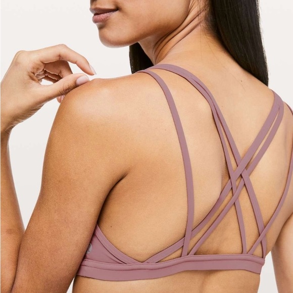 EUC Lululemon Ease to Breathe Light Support A/B Bra sz 6 in colour Spanish Rose - Picture 5 of 7